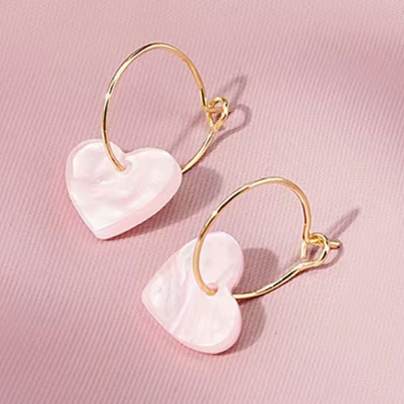 Heart Hoop Earrings - Picture 4 of 7